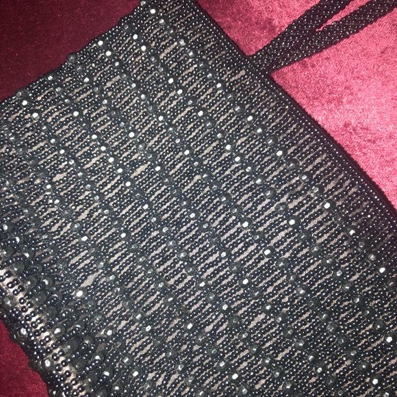 Hillard and Hanson Silver Beaded Mini Evening Bag - Picture 4 of 10